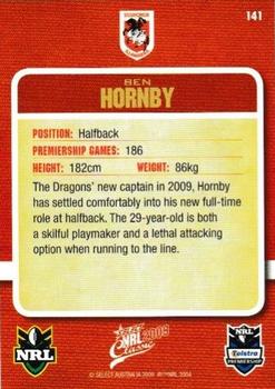 2009 Select Classic #141 Ben Hornby Back